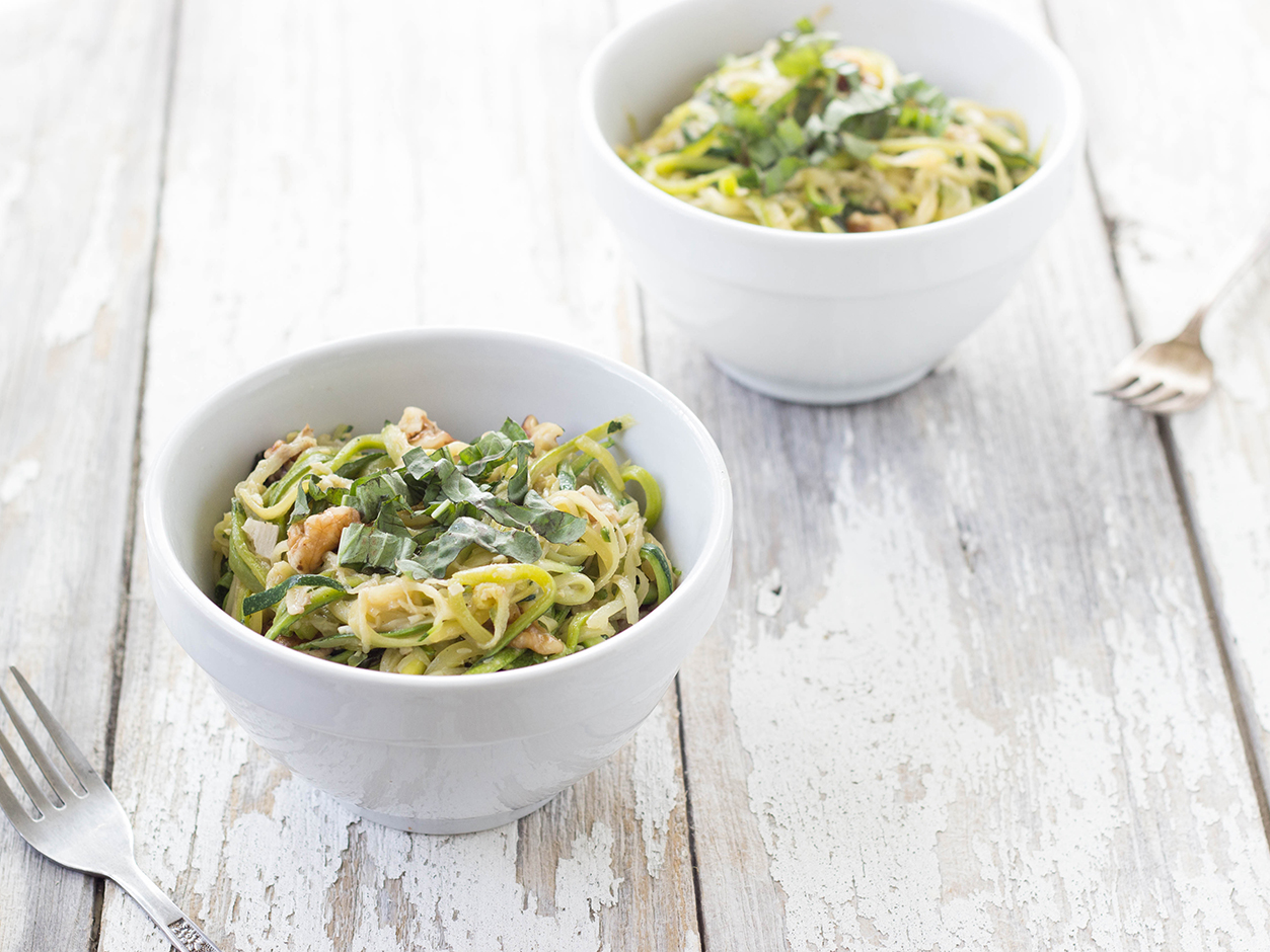 The Italian Dish - Posts - Spiralized Zucchini Noodles with Basil